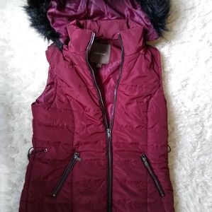 Burgundy puffer vest